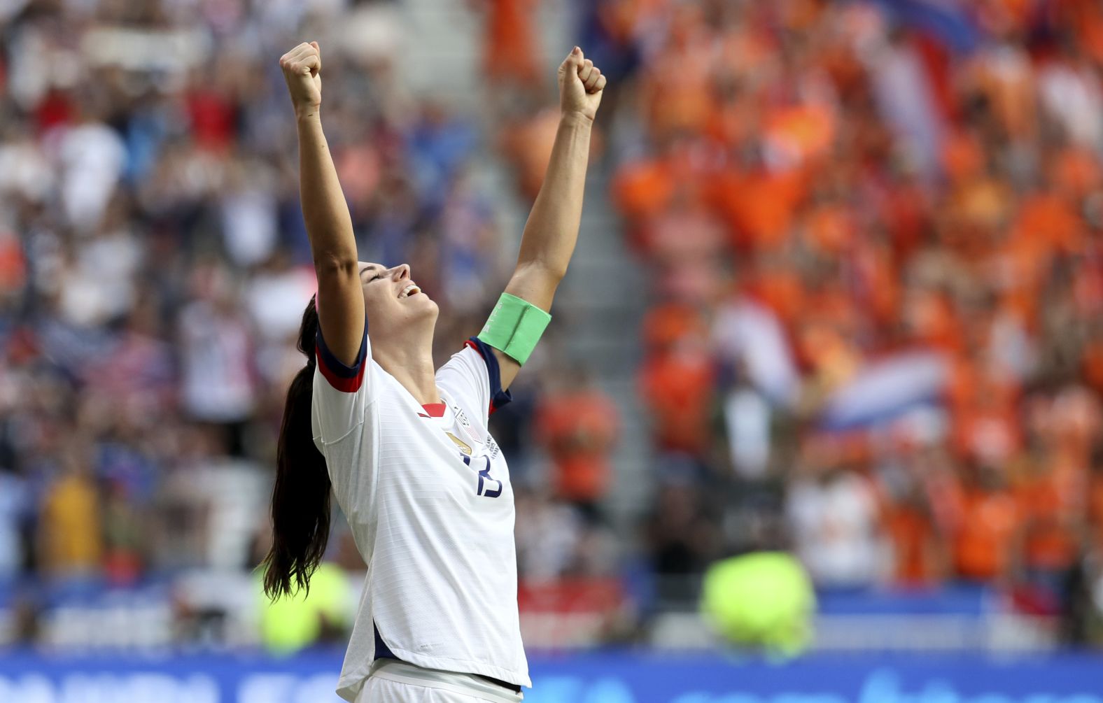 Morgan savors the victory after the final whistle.