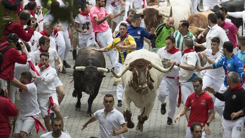 The first bullrun of the 2019 San Fermin festival in Pamplona, Spain, kicked off Sunday.