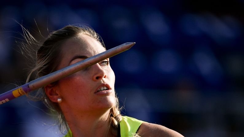 Australia's Kelsey-Lee Barber competes in the women's javelin competition during the IAAF Diamond League in Lausanne, Switzerland, on July 5.