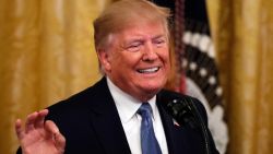 President Donald Trump speaks during an event about the environment in the East Room of the White House, Monday, July 8, 2019, in Washington. (AP Photo/Alex Brandon)