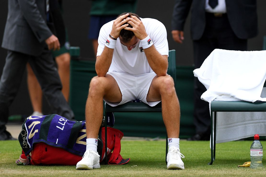 Guido Pella was in disbelief after reaching his first grand slam quarterfinal. He capped play on Wimbledon's Manic Monday by rallying to beat Milos Raonic. 