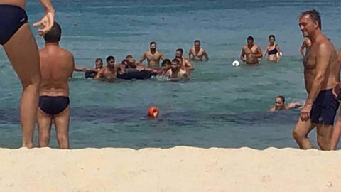 Former world champion and Olympic swimmer Filippo Magnini reached the swimmer and kept his head above water until lifeguards arrived.