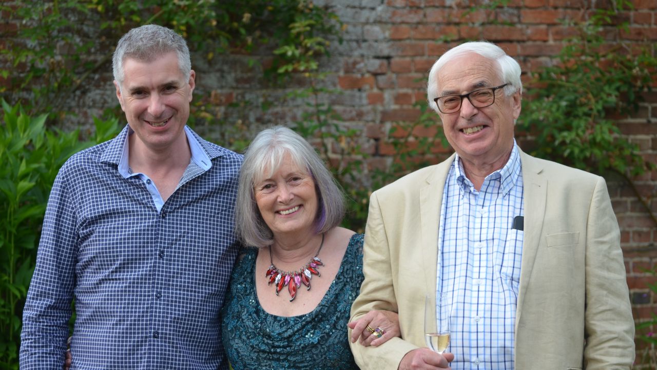 Don Riddell with parents Norman and Leila Riddell on the 50th anniversary of their wedding day.