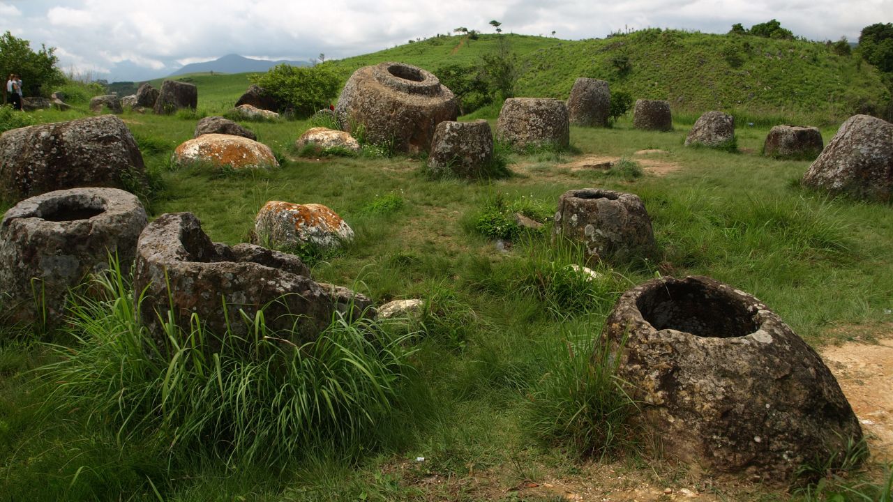 <strong>Megalithic Jar Sites in Xiengkhuang/Plain of Jars, Lao People's Democratic Republic:</strong> Located on a plateau in central Laos, the Plain of Jars is named for the more than 2,100 Iron Age stone jars used for funeral practices. This 15-section site dates from 500 BC to 500 AD.