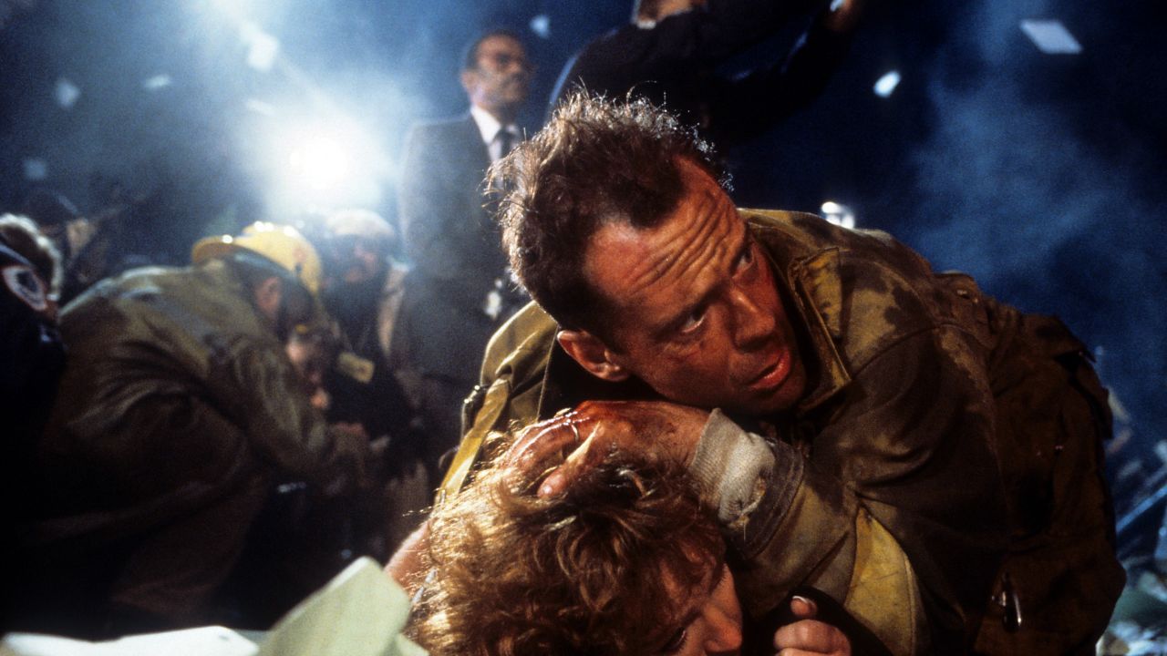 Bonnie Bedelia and Bruce Willis in a scene from 'Die Hard'