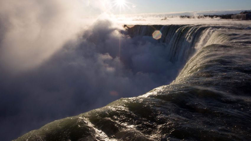 A view of the Canadian Horseshoe Falls as steam rises  in Niagara Falls, Ontario, Canada on January 31, 2019. - A brutal cold wave moved eastward on January 31, 2019, after bringing temperatures in the US Midwest lower than those in Antarctica, grounding flights, closing schools and businesses and raising fears of hypothermia. (Photo by Lars Hagberg / AFP)LARS HAGBERG/AFP/Getty Images