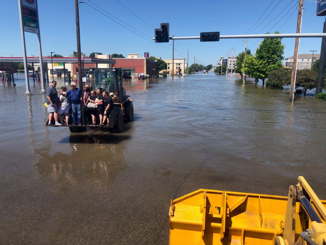 Residents and hotel guests were evacuated from Kearney due to high flood waters.
