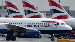 British Airways passenger aircraft are pictured at London Heathrow Airport, west of London on May 3, 2019. - London Mayor Sadiq Khan, along with environmental charities and local councils, on May 1, 2019, lost a court battle to prevent an expansion of Heathrow, Britain's busiest airport. Opponents to the introduction of a third runway at the west London airport cite the negative impacts on noise and air pollution, habitat destruction, transport congestion, and climate change. (Photo by BEN STANSALL / AFP)        (Photo credit should read BEN STANSALL/AFP/Getty Images)