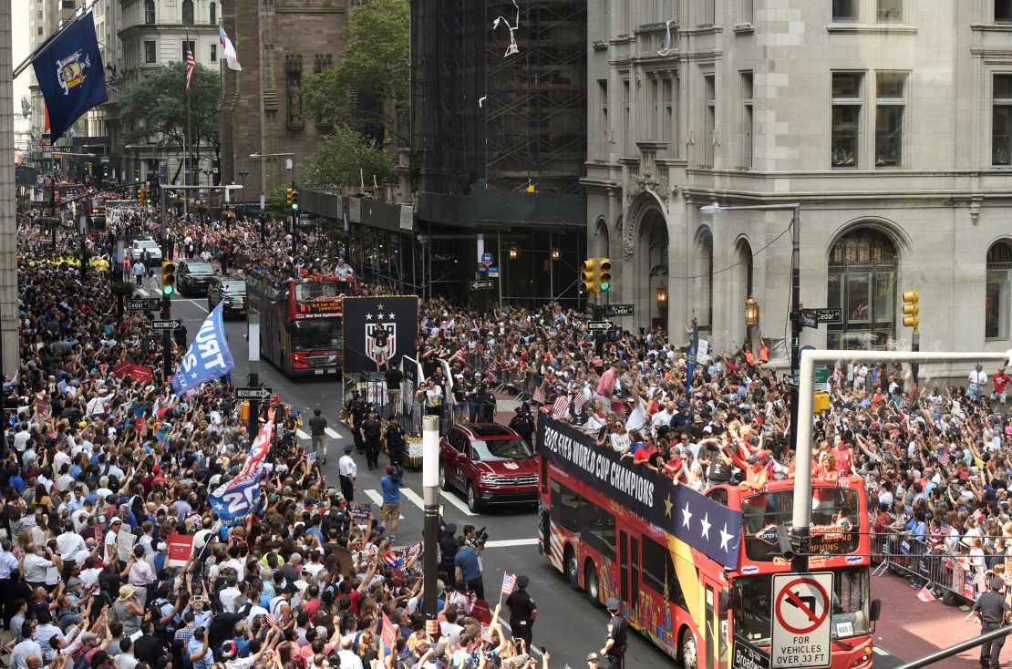 Broadway was packed well before the parade began Wednesday. 