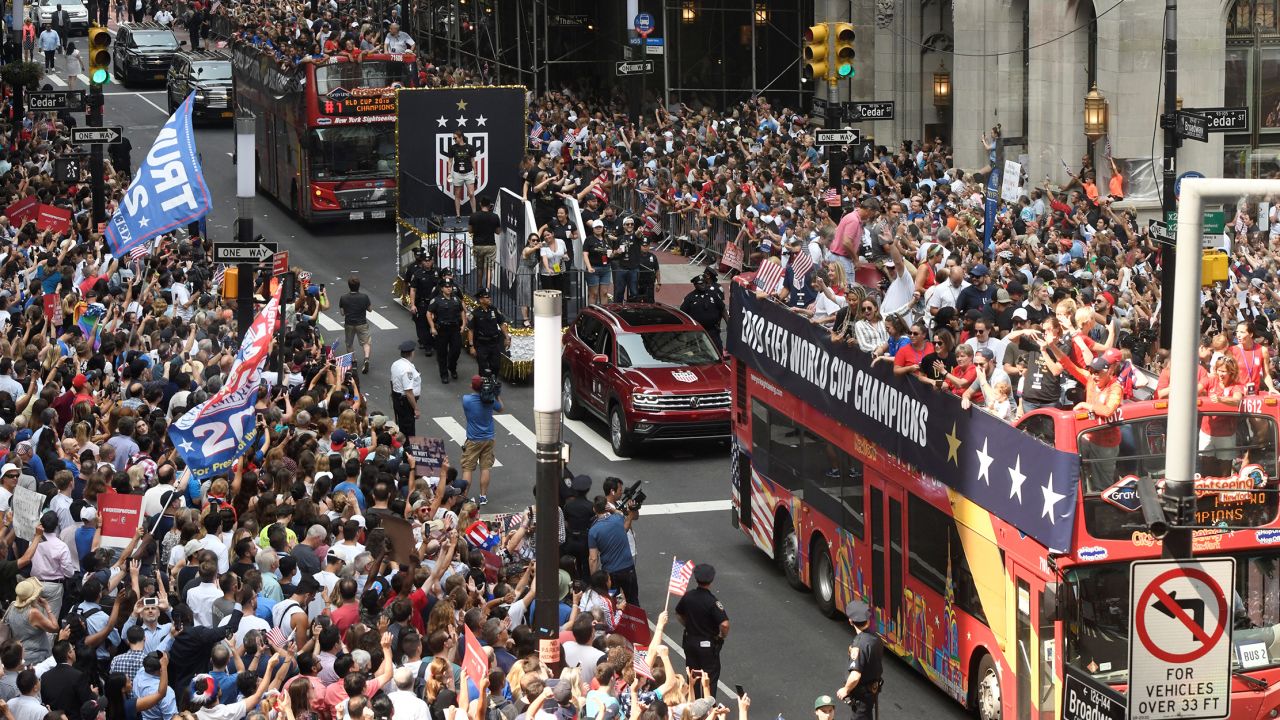 Broadway was packed well before the parade began Wednesday.