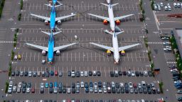 SEATTLE, WA - JUNE 27: Boeing 737 MAX airplanes are stored on employee parking lots near Boeing Field, on June 27, 2019 in Seattle, Washington. After a pair of crashes, the 737 MAX has been grounded by the FAA and other aviation agencies since March, 13, 2019. The FAA has reportedly found a new potential flaw in the Boeing 737 Max software update that was designed to improve safety. (Photo by Stephen Brashear/Getty Images)