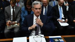 Federal Reserve Board Chairman Jerome Powell arrives to testifiy during a full committee hearing on "Monetary Policy and the State of the Economy" on July 10, 2019 in Washington,DC. - Uncertainty about trade frictions and global growth continues to weigh on the US economic outlook, Federal Reserve Chair Jerome Powell said Wednesday, keeping the door open to an interest rate cut this month. In his highly-anticipated testimony to Congress, Powell said many central bankers believed the case for lower rates "had strengthened" last month given the rising "crosscurrents" in the economy. (Photo by Brendan Smialowski / AFP)        (Photo credit should read BRENDAN SMIALOWSKI/AFP/Getty Images)