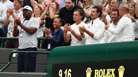 Gauff's parents, Corey and Candi, and members of her team including Patrick Mouratoglou.