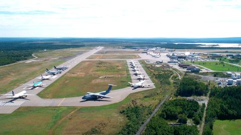 Grounded aircraft at Gander Airport during 9/11.
