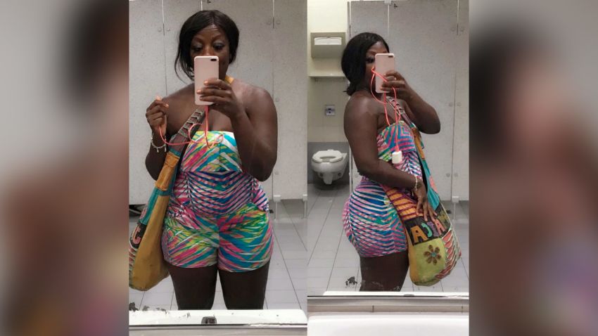 Dr. Latisha "Tisha" Rowe says she was ordered to cover herself before she was allowed to fly on an American Airlines flight. She took these photos of what she was wearing at the airport after she arrived in MIami.