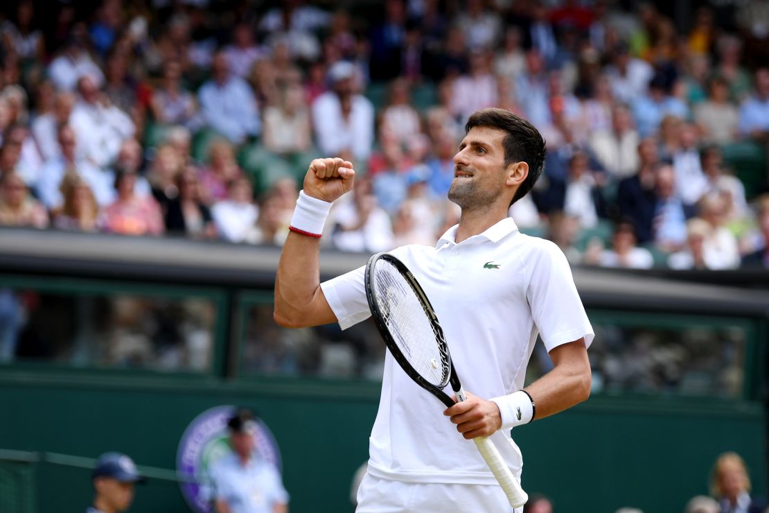 Novak Djokovic reached his ninth Wimbledon semifinal.