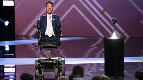 Rob Mendez accepts the Jimmy V Award For Perseverance during the 2019 ESPYs.