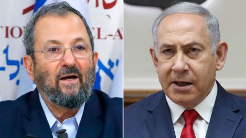 Prime Minister Benjamin Netanyahu (right) and political rival Ehud Barak.