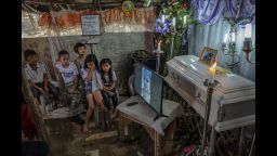 Relatives and friends attend the funeral wake of 3-year-old Kateleen Myca Ulpina on July 9. Ulpina was shot dead last June 29 by police officers conducting a drug raid targeting her father, who police say was armed and used her daughter as a human shield.