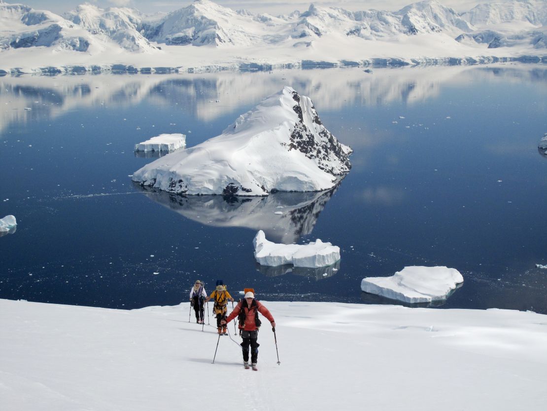 Skiing is a strenuous -- and spectacular -- way to experience Antarctica on land.