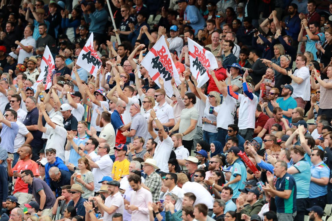 England fans 'The Barmy Army' show their support during the semifinal clash.