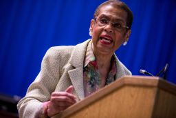 Delegate Eleanor Holmes Norton speaks at an in Washington, DC in January. (Photo by Zach Gibson/Getty Images)