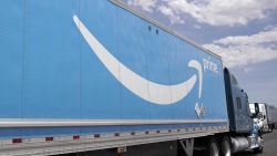 LAS VEGAS, NV - JUNE 06: An Amazon truck leaves the Amazon regional distribution center on June 6, 2019 in Las Vegas, Nevada. Amazon is expanding into more self delivery of their packages. (Photo by George Frey/Getty Images)