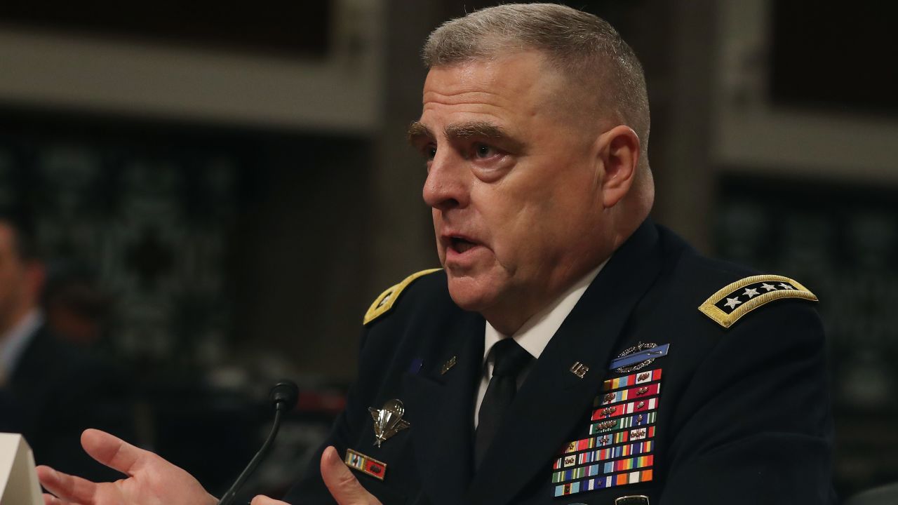 US Army Gen. Mark A. Milley testifies before the Senate Armed Services Committee on his nomination to be chairman of the Joint Chiefs of Staff, on Capitol Hill July 11, 2019 in Washington, DC.
