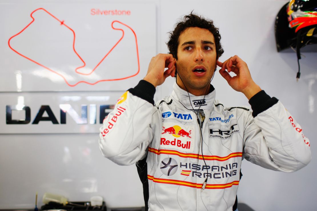 Ricciardo of Hispania Racing Team prepares to drive during practice for the British GP in 2011.