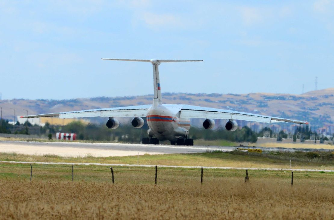 The Russian AN-124 cargo plane lands in Ankara on July 12 carrying parts of the S-400 system.