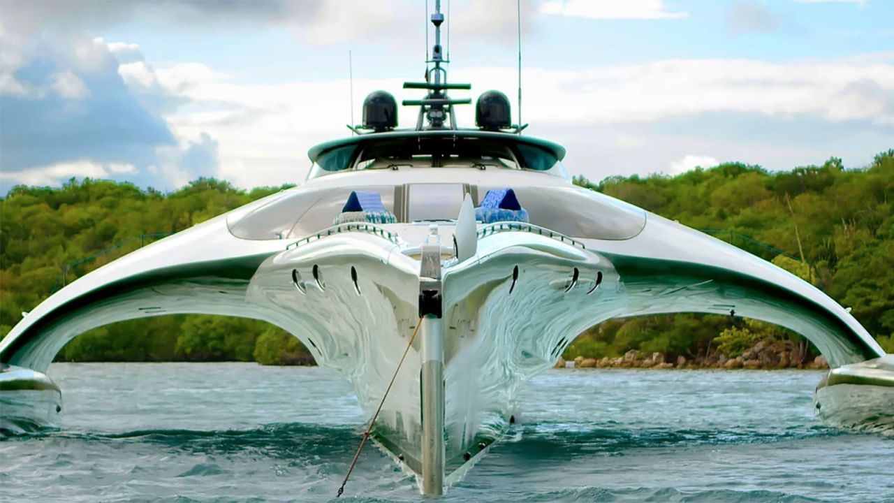 Adastra's futuristic design allows it to consume significantly less fuel than more traditional yachts.