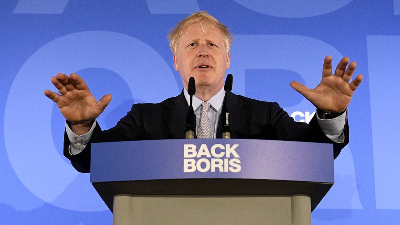 Boris Johnson launches his Conservative Party leadership campaign in June 2019.