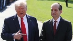 WASHINGTON, DC - JULY 12: U.S. President Donald Trump stands with Labor Secretary Alex Acosta, who announced his resignation while talking to the media, at the White House on July 12, 2019 in Washington, DC. Acosta has been under fire for his role in the Jeffrey Epstein plea deal over a decade ago when he was a U.S. Attorney in Florida.  (Photo by Mark Wilson/Getty Images)
