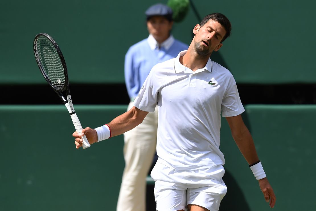 Novak Djokovic became frustrated as errors crept into his game.