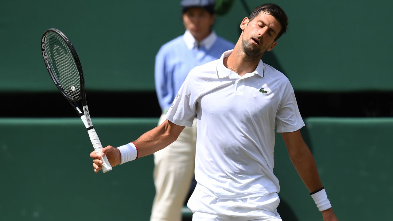 Novak Djokovic became frustrated as errors crept into his game.