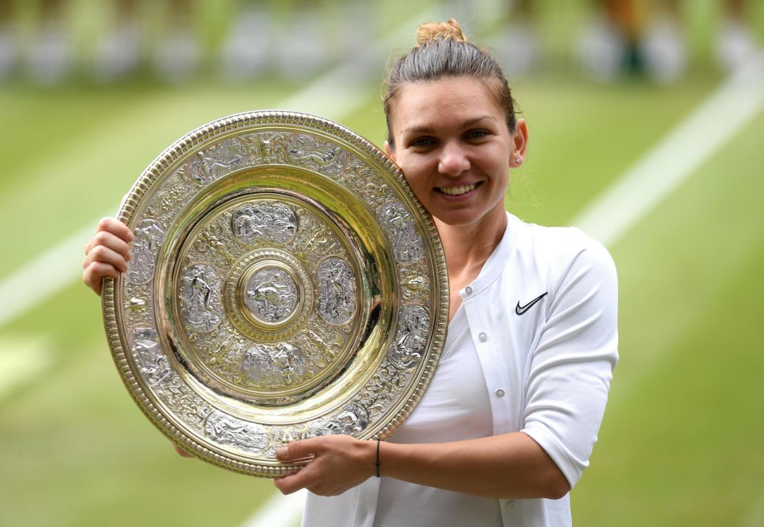 Simona Halep of Romania was winning her second grand slam title after a comprehensive 6-2 6-2 beating of Serena Williams in the Wimbledon women's singles final.