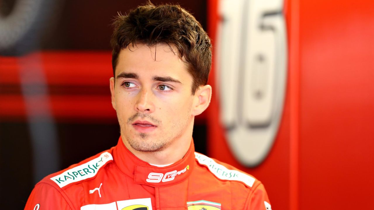 NORTHAMPTON, ENGLAND - JULY 12: Charles Leclerc of Monaco and Ferrari prepares to drive in the garage during practice for the F1 Grand Prix of Great Britain at Silverstone on July 12, 2019 in Northampton, England. (Photo by Mark Thompson/Getty Images)
