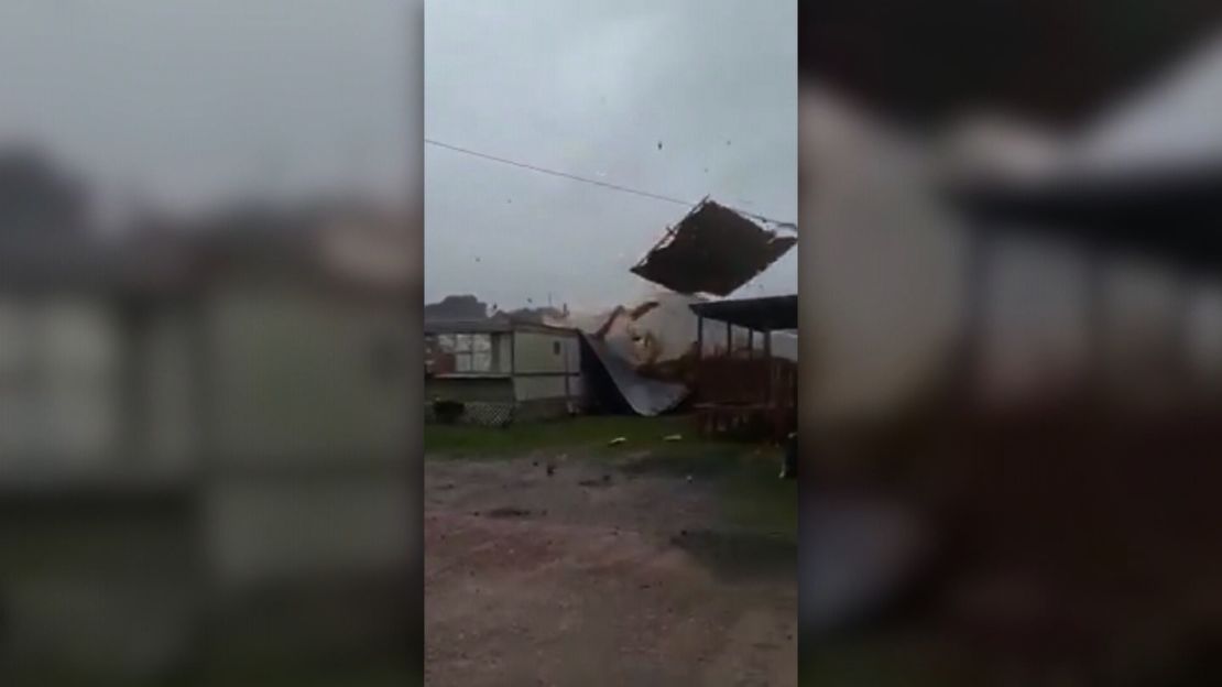 Barry tore the roof off a home in Morgan City, Louisiana.