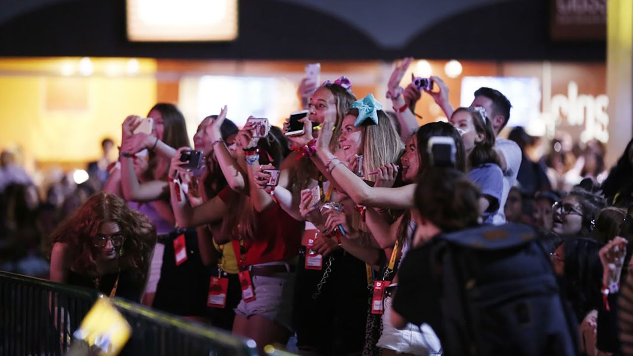 Fans cheering at VidCon.