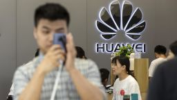 The Huawei Technologies Co. logo is displayed at a Huawei store in Shenzhen, China, on Wednesday, May 22, 2019. Huawei is seeking about $1 billion from a small group of lenders, its first major funding test after getting hit with U.S. curbs that threaten to cut off access to critical suppliers. Photographer: Qilai Shen/Bloomberg via Getty Images