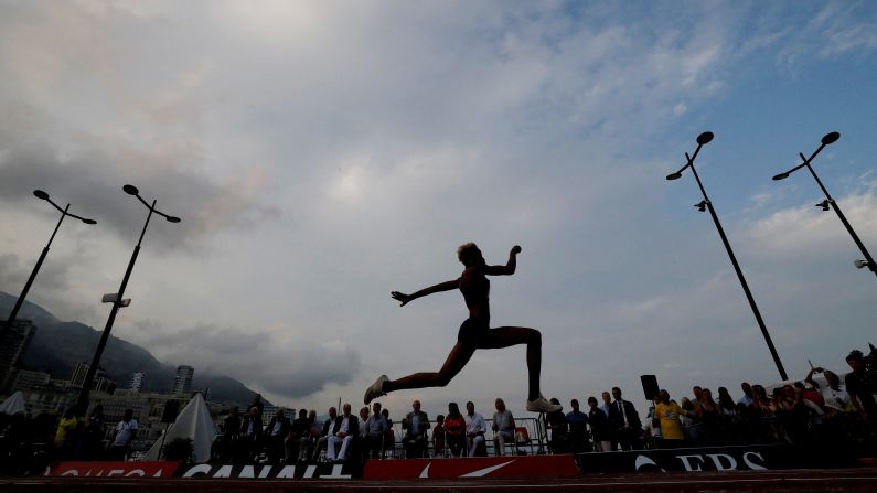 Venezuela's Yulimar Rojas in action during women's triple jump competition at the IAAF Diamond League Monaco on Thursday, July 11.