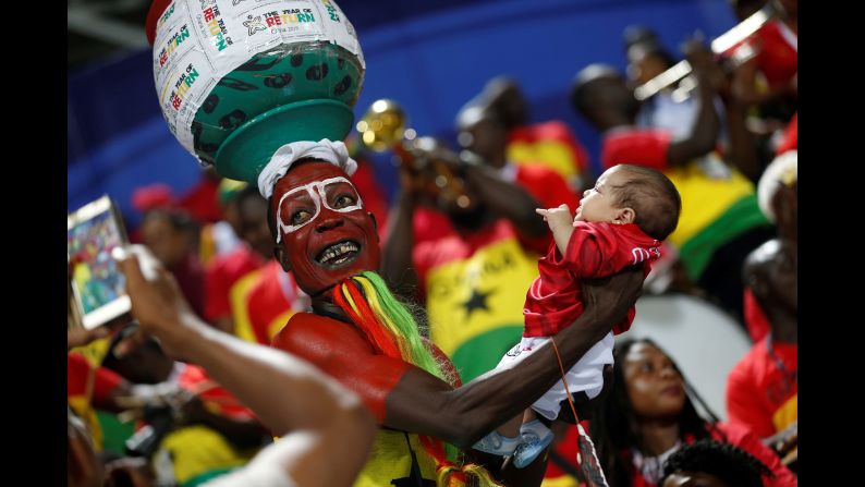 Ghanaian fans prepare soccer match between Ghana and Tunisia in the Africa Cup of Nations in Egypt on Monday, July 8.