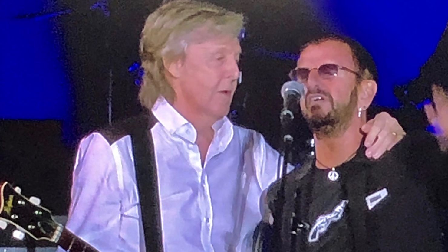 Paul McCartney brought surprise guest Ringo Starr onstage Saturday night in L.A.