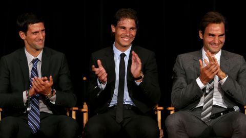 Djokovic with Nadal and Federer.