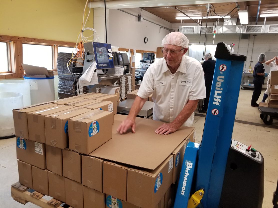 82-year-old Jerry Straseske, Mayor of Lowell, a town adjacent to Reeseville, has worked for Specialty Cheese for 30 years.