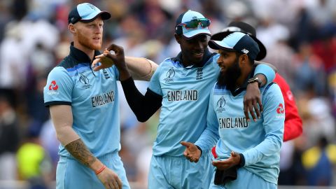 England's Ben Stokes, (L)  Jofra Archer (C) and Adil Rashid played a key role in winning the World Cup.
