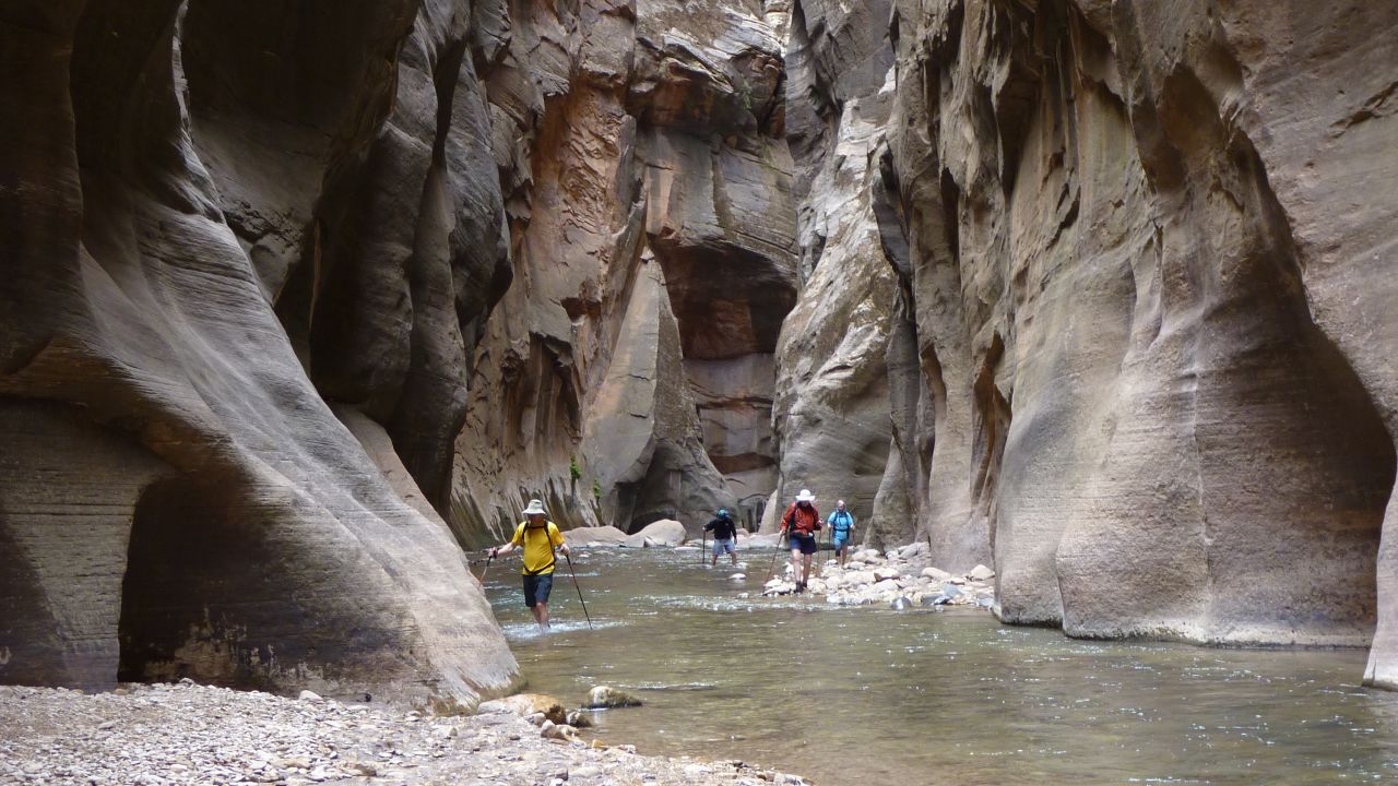 <strong>Hiking at The Narrows in Zion National Park (Utah):</strong> Pretty much any US national park is going to offer good hikes, but the amazing Narrows at Zion will be a great addition to your adventure bucket list. Click through the gallery for more daring activities and where to go for them: