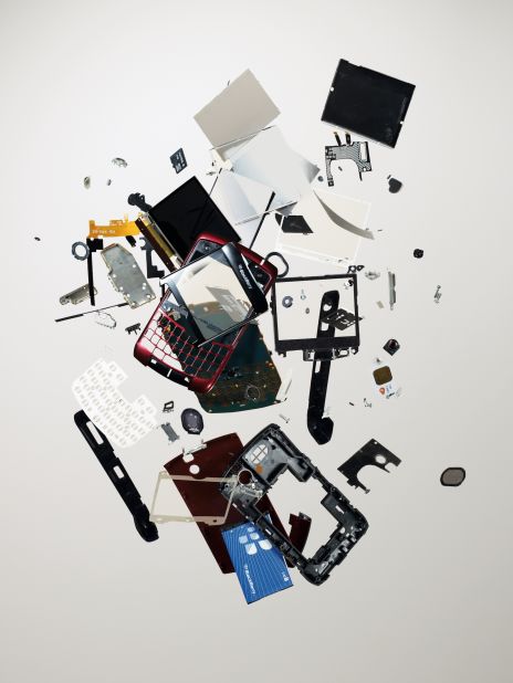 Remember the Blackberry? McLellan pulled one apart (components: 120) and shot it in a whirlwind of chaotic parts.
