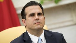 WASHINGTON, D.C. - OCTOBER 19: (AFP-OUT) Governor Ricardo Rossello of Puerto Rico attends a meeting with President Donald Trump in the Oval Office at the White House on October 19, 2017 in Washington, D.C. Trump and Rossello spoke about the continuing recovery efforts following Hurricane Maria. (Photo by Kevin Dietsch/Pool/Getty Images)