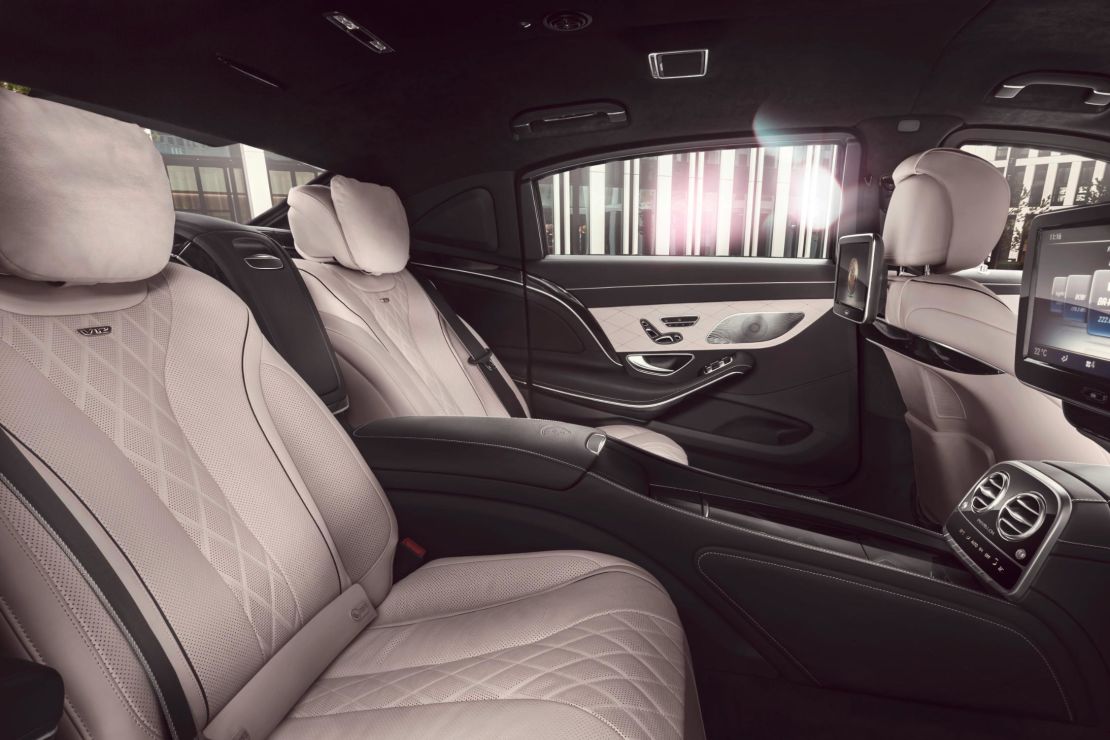 The interior of a Mercedes-Maybach S 600 Guard.